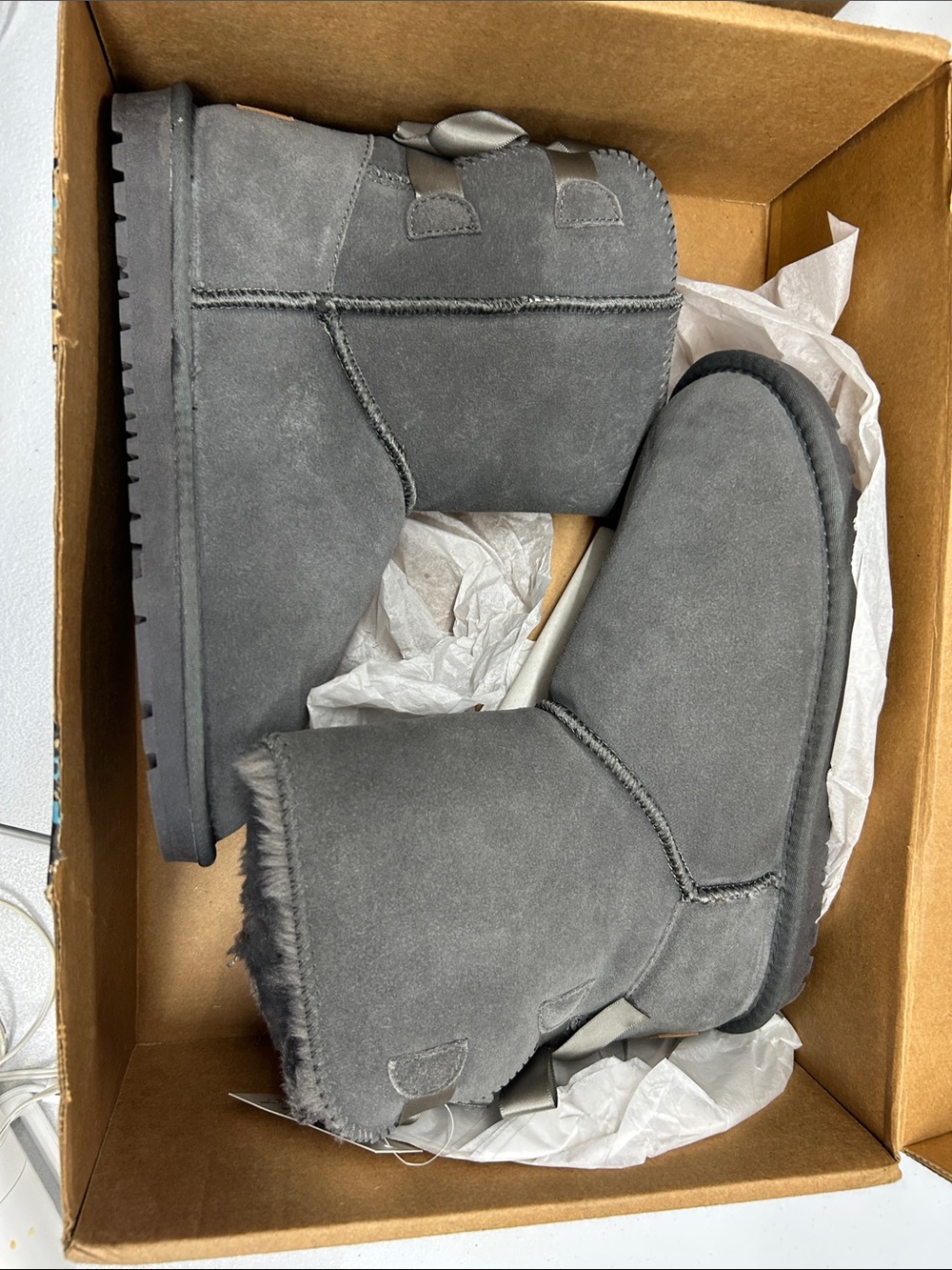 UGG Classic Short Boots in Charcoal Gray